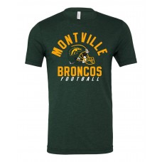 Montville Broncos Football Unisex "Super Soft" Triblend Short-Sleeve T-Shirt
